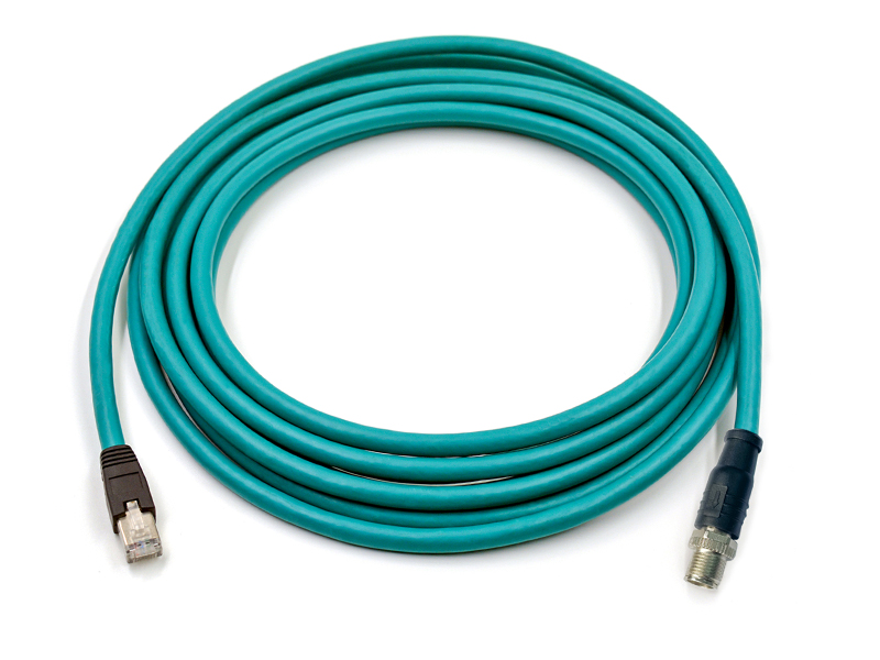 M12 INDUSTRIAL ETHERNET M12 PLUG/RJ45 PLUG CABLE ASSEMBLY
