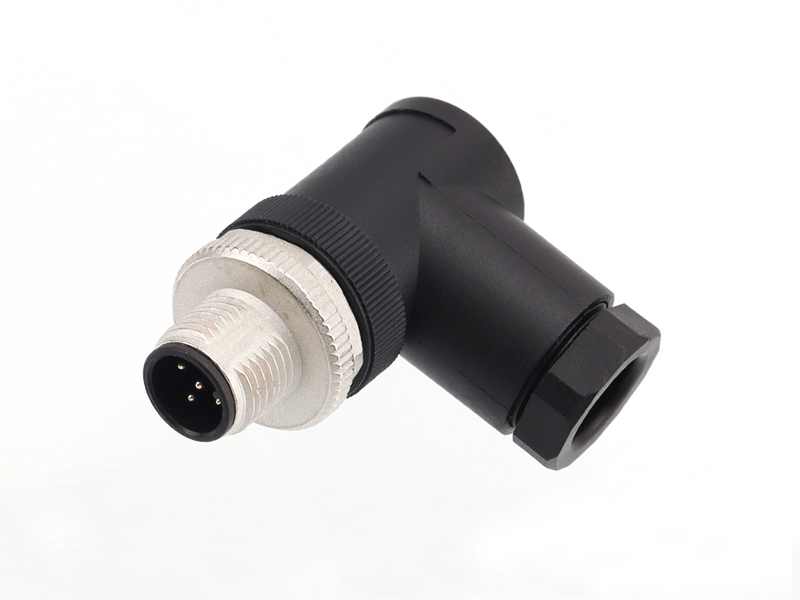 M12 CONNECTOR A CODE MALE SCREW TERMINATION FIELD INSTALLATION 5PIN PLUG RIGHT ANGLE