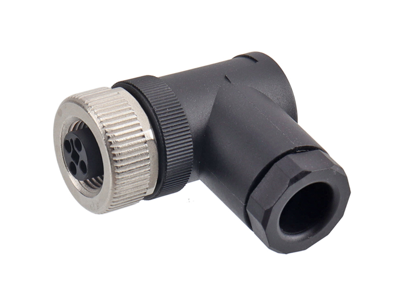 T CODE M12 POWER CONNECTOR FEMALE FIELD INSTALLATION SOCKET RITGH ANGLE