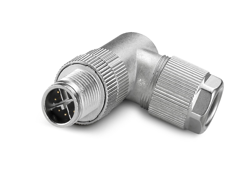 M12 X CODE ETHERNET CONNECTOR METAL SHIELD WATERPROOF PLUG ANGLE RIGHT