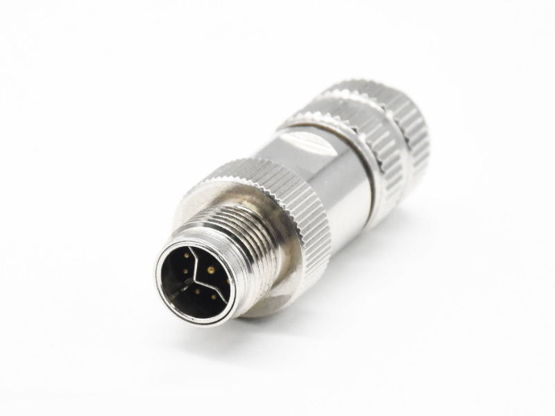 M12 CONNECTOR Y CODE HYBRID  ETHERNET WITH POWER PLUG METAL FIELD INSTALLATION STRAIGHT