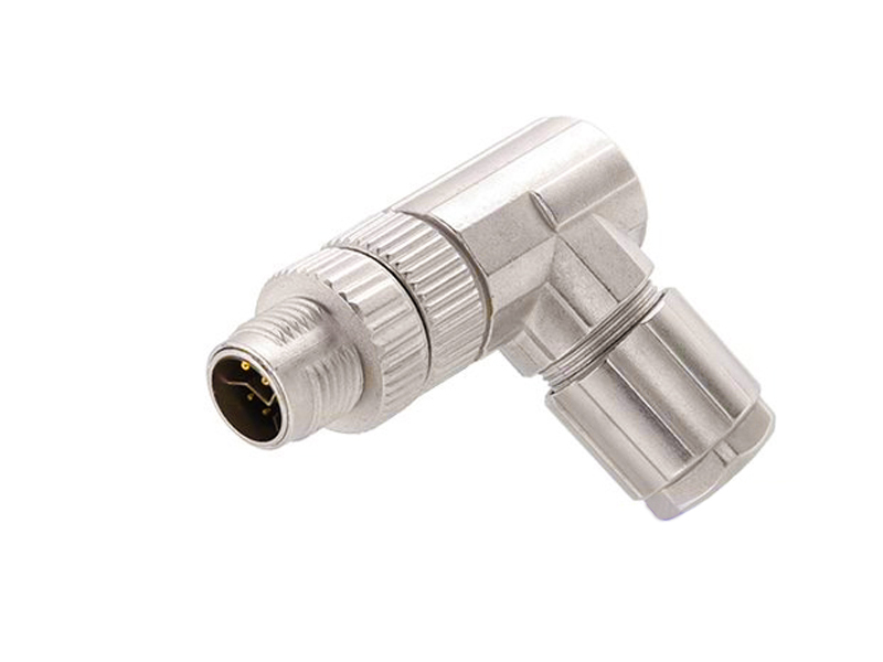 M12 Y CODE CONNECTOR ETHERNET WITH POWER METAL SHIELD WATERPROOF PLUG ANGLE RIGHT