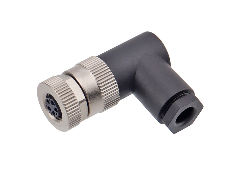 M8 CONNECTOR B CODE SOCKET FIELD INSTALLATION 5PIN FEMALE SOLDER PINS RIGHT ANGLE