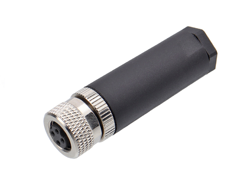 D CODE M8 CONNECTOR SOCKET FIELD INSTALLATION 4PIN FEMALE SOLDER PINS STRAIGHT